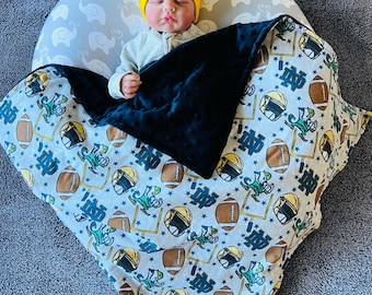Notre Dame  inspired / Toddler Blanket / Sports Team Baby Blanket / Lovey