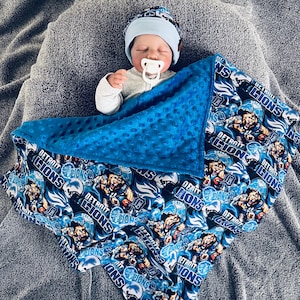 Detroit Lions inspired / Toddler Blanket / Sports Team Baby Blanket / Lovey