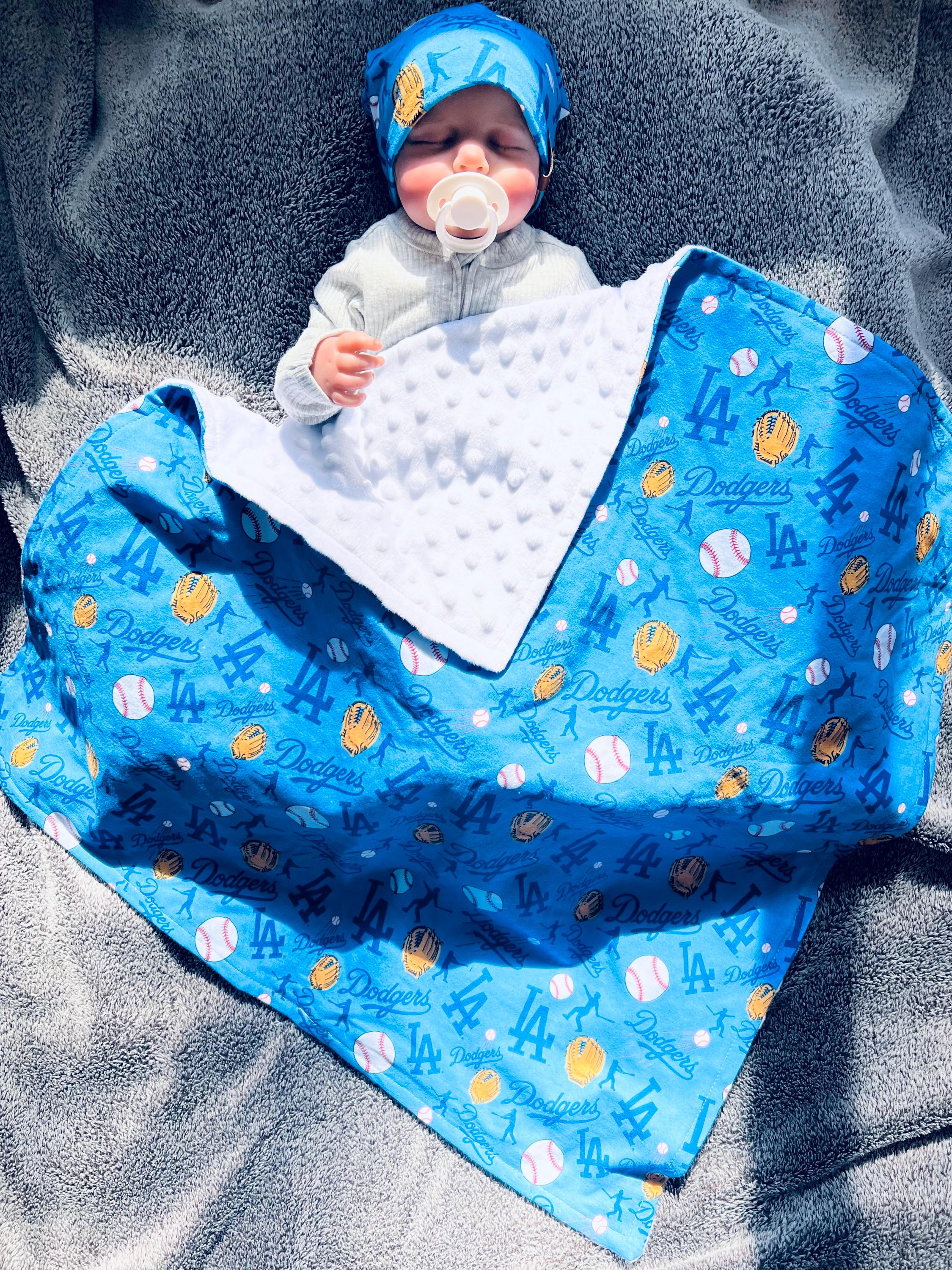 Dodgers inspired Baby Toddler Blanket/ Sports Team Baby Blanket  Lovey