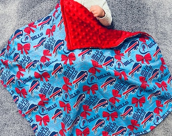 Buffalo Bills inspired Baby / Toddler Blanket / Sports Team Baby Blanket / Lovey