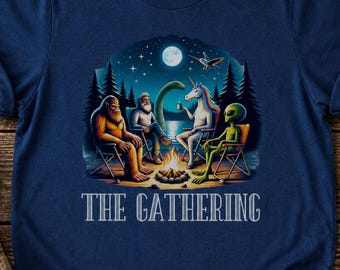 Funny Bigfoot Shirt, Cryptozoology Shirt, Bigfoot Unicorn shirt, Alien Shirt, Bigfoot and friends shirt, Cryptid Shirt, Bigfoot lover Gift