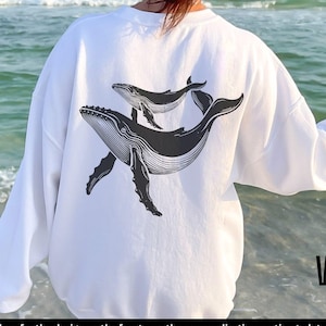 Whale shirt, Whale sweatshirt, Humpback Whale Hoodie, Humpback Whale Sweater, Ocean Hoodie, Whale lover gift, Save The Ocean, Coconut Girl