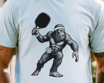 Bigfoot shirt, Comfort Colors Pickleball shirt, Sasquatch Paddle Sports Tee, Cryptid Gift for Pickleball Lovers and mythical believers
