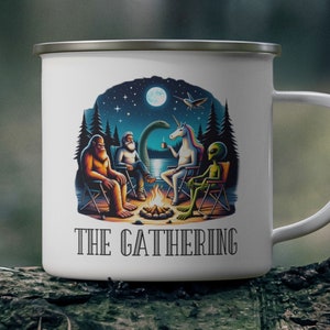 Bigfoot Mug, Camping Mug, Bigfoot Gift, Sasquatch Coffee Mug, Funny Bigfoot Mug, Bigfoot Unicorn mug, Bigfoot Alien mug, Cryptozoology mug