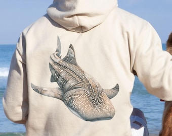 Whale Shark Hoodie, Whale Shark shirt, Whale shark sweatshirt, Whale Shark gifts, Save the Sharks, surf hoodie, front side print Hoodie