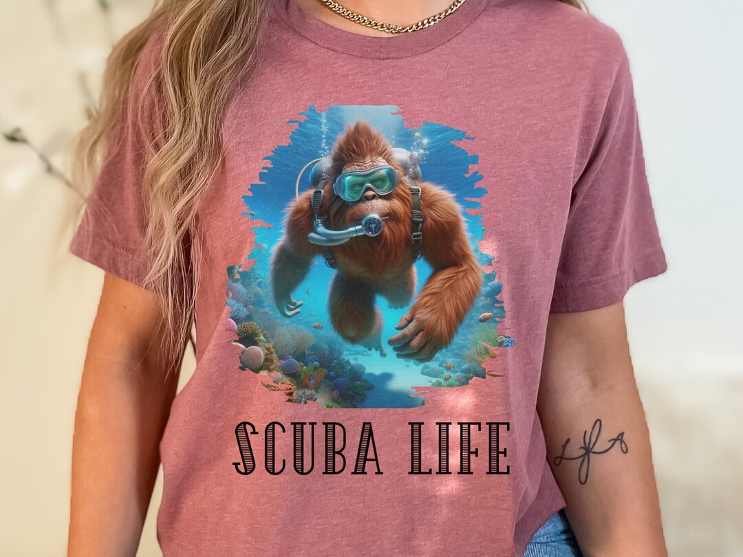 Funny Bigfoot Scuba Diving Shirt, Scuba Diving Shirt, Diving Shirt