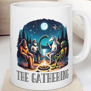 Bigfoot Mug, Camping Mug, Bigfoot Gift, Sasquatch Coffee Mug, Funny Bigfoot Mug, Bigfoot Unicorn mug, Bigfoot Alien mug, Cryptozoology mug zdjęcie 6