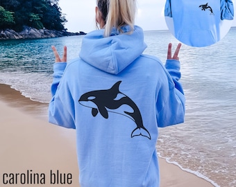 Orca Shirt, Orca Whale Hoodie, Killer Whale sweatshirt, Vintage Whale Shirt, Orca Whale Lover Gift, Beach Surf Hoodie, Marine Sealife shirt