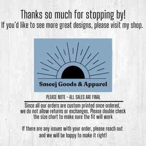 Thanks so much for stopping by! If you'd like to see more great designs, please visit my shop, Smeej Goods & Apparel.