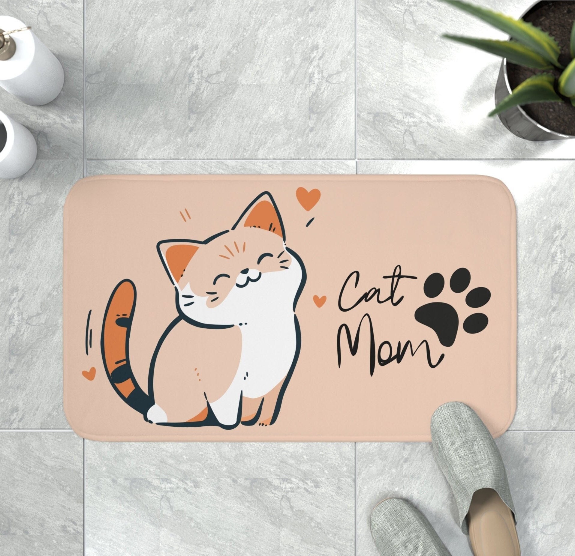 Funny Cat memory foam bath mat, large, 18 x 30