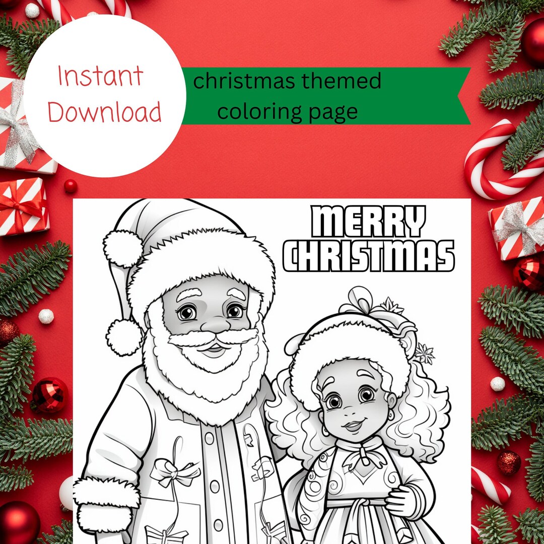 Black Mr. & Mrs. Claus Coloring Page Celebrate Diversity in Holiday