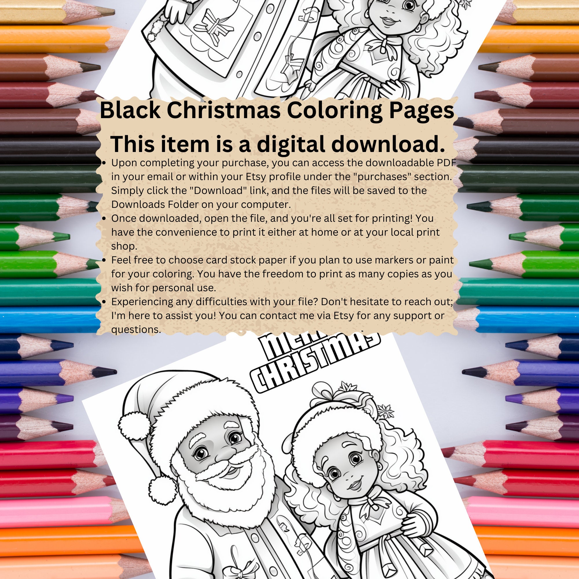 Black Mr. & Mrs. Claus Coloring Page Celebrate Diversity in Holiday