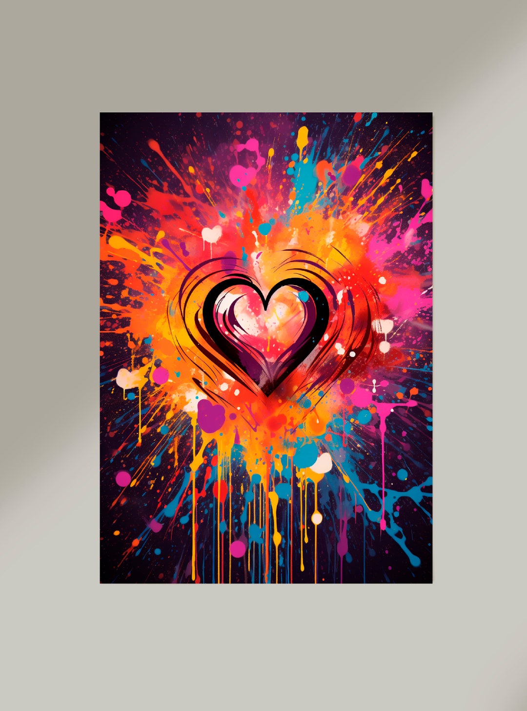 Graffiti Heart Wall Art DIGITAL DOWNLOAD Street Pop Art Etsy