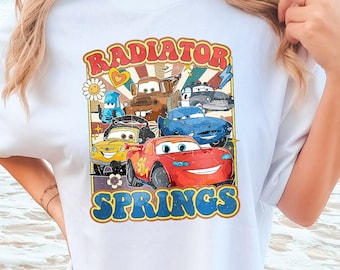 Retro Radiator Springs Shirt, Cars Movie T-Shirts, Lightning McQueen Shirts, Cars Movie Sweatshirt, Disney Family Trip Tees, Disney Cars Tee