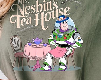 Mrs. Nesbitt’s Tea House Shirt, Nesbitt’s Tea House Shirts, Toy Story Tea House T-Shirt, Toy Story Mrs. Nesbitt's Tea Sweatshirt, Disney Tee