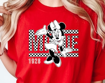 Minnie Comfort Colors Shirt, Disney Comfort Colors Shirt, Minnie Checkered Shirt, Vintage Disney sweatshirt, disney gift for fans, epcot tee