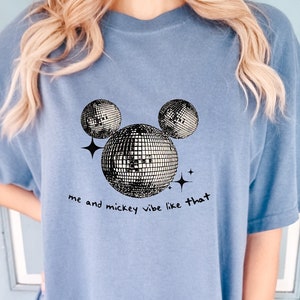 Comfort Colors Mickey Disco Ball Tee, Me & Mickey Vibe Like That, Unisex Soft T-Shirt, Theme Park Orlando Magic Disco Ball Taylor Eras Mouse