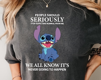 Disney Comfort colors Shirts, People Should Not Expecting Normal From Me Stitch Shirt, Funny Stitch Shirt, Lilo And Stitch Friends Shirt, te
