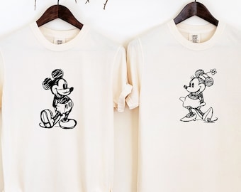Mickey and Minnie Shirt, Mickey Sketch Shirt, Minnie Sketch Shirt, Mickey Mouse Shirt, Disney Family Shirts,Disney Kids Shirt