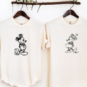 Mickey and Minnie Shirt, Mickey Sketch Shirt, Minnie Sketch Shirt, Mickey Mouse Shirt, Disney Family Shirts,Disney Kids Shirt
