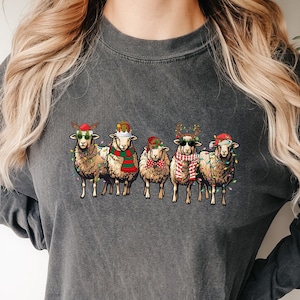 Christmas Sheep Comfort colors Sweatshirt, Sheep Christmas Shirt, Funny Sheep Sweater, Funny Animal Shirt, Cute Farmer Shirt, Christmas gift