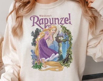 Retro Rapunzel Tangled Comfort Colors Shirt, Floral Rapunzel Shirt