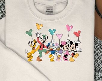 Mickey And Friends Balloon Comfort colors Shirt, Mickey Balloon Shirt, Disneyland Shirt, Disney Vacation Shirt, Disneyland sweatshirt,Disney
