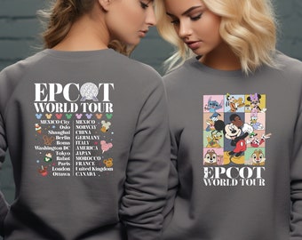 Vintage Disney Epcot World Tour Comfort colors Shirt, Drink Around The World Sweatshirt, Disneyland Family Matching T-Shirt, Disneyworld tee