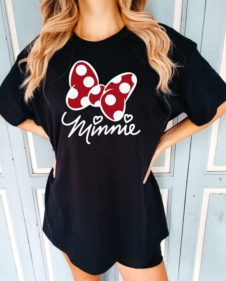 Minnie Bow Shirt, Disneyland Girl T-Shirt, Minnie Mouse Birthday Gift Shirts, Disney Tee for Friend, Minnie Trip T-Shirts, Minnie Mouse Tees image 1