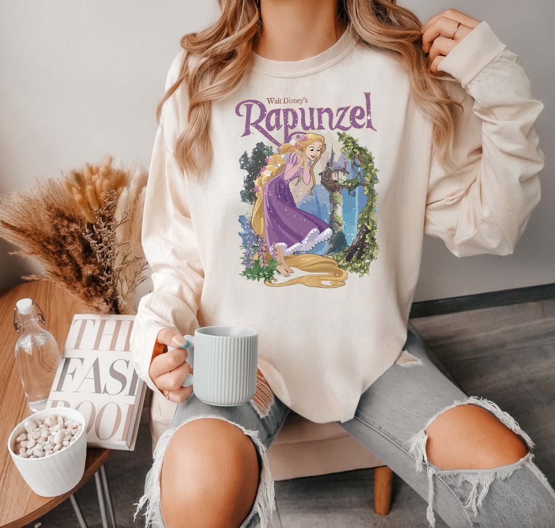 Retro Rapunzel Tangled Comfort Colors Shirt, Floral Rapunzel Shirt, WDW ...