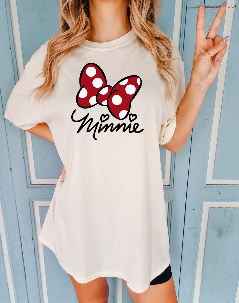 Minnie Bow Shirt, Disneyland Girl T-Shirt, Minnie Mouse Birthday Gift Shirts, Disney Tee for Friend, Minnie Trip T-Shirts, Minnie Mouse Tees image 2