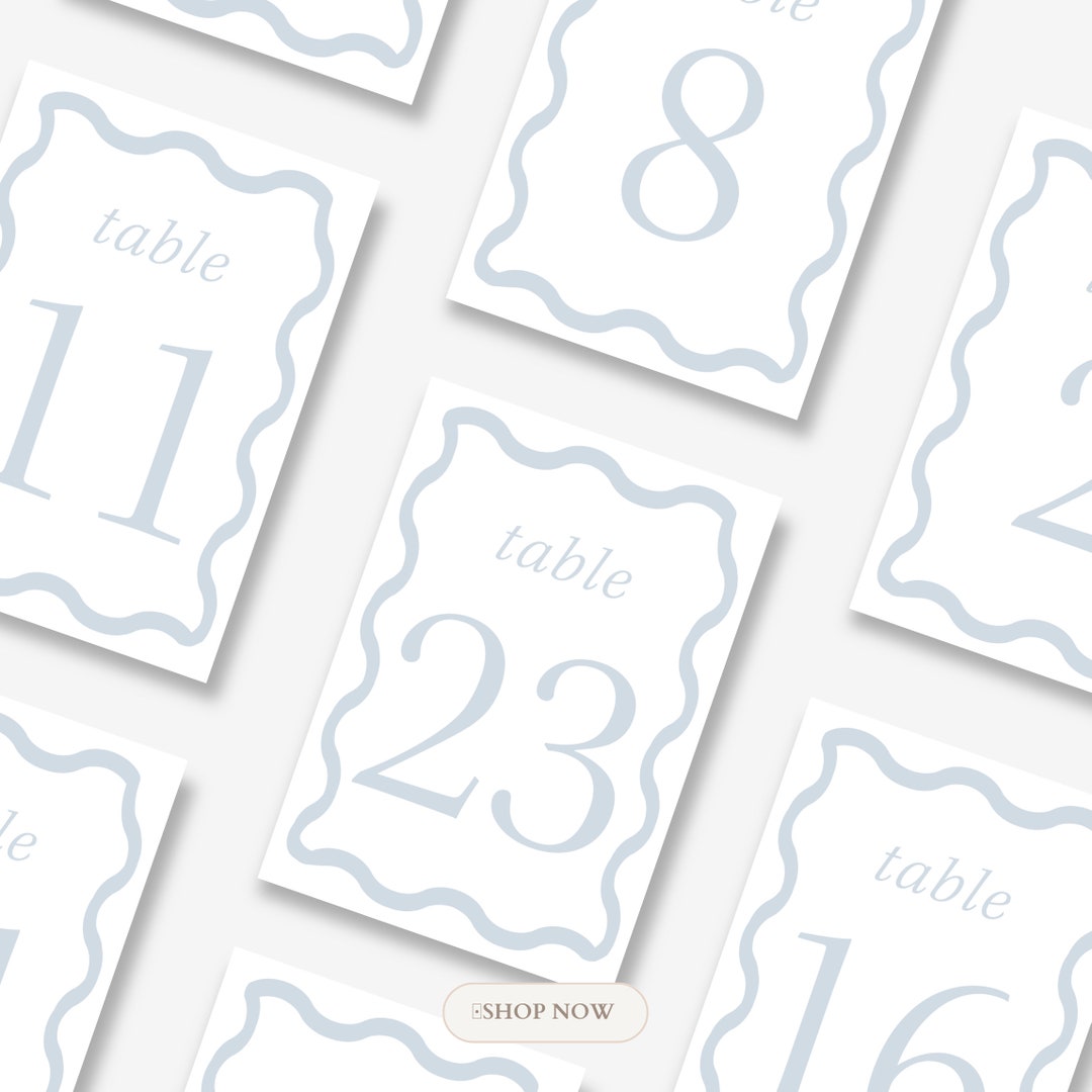 Table Numbers DOWNLOAD &amp; PRINT 1 30 Table Cards Light - Etsy
