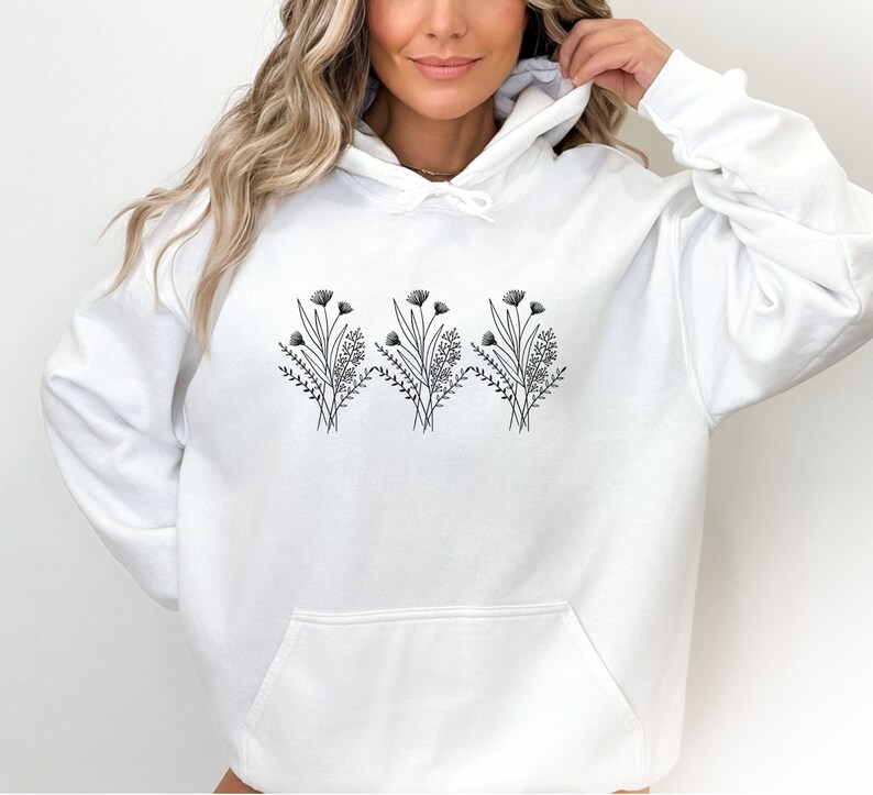 Flowers Hoodie, Wildflowers, Boho Flowers, Floral Nature, Flowers Lover ...