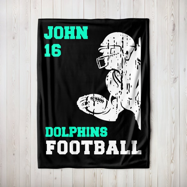 Custom Football Player Throw, Personalized Football Blanket, Velveteen Plush Personalized Football Team Blanket, Football Position Blanket