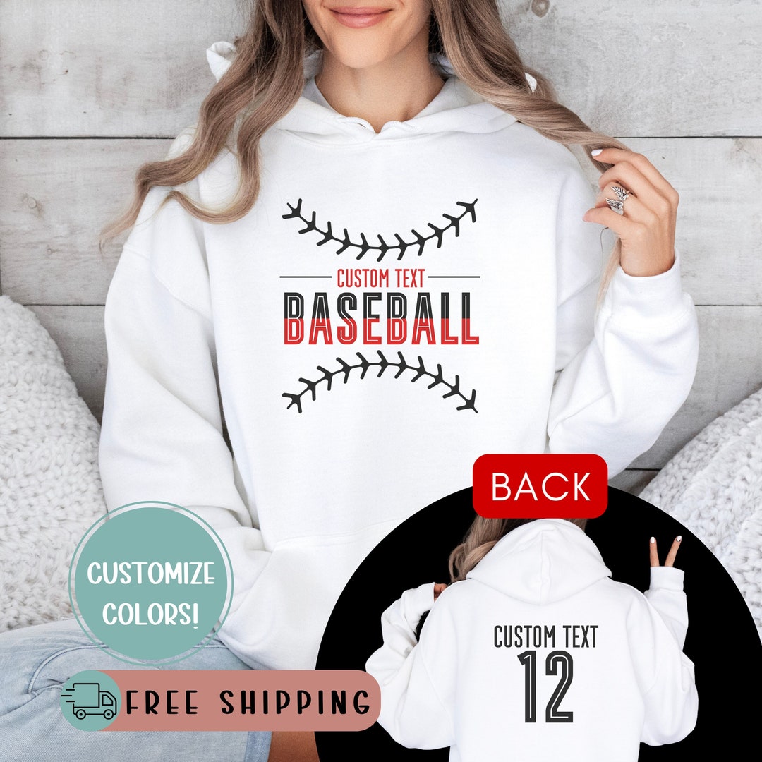 Custom Baseball Team Name and Number Sweatshirt, Personalized Baseball