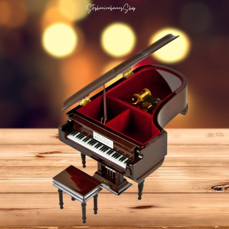 Piano Music Box With Jewelry Compartment Sophisticated 18 Note