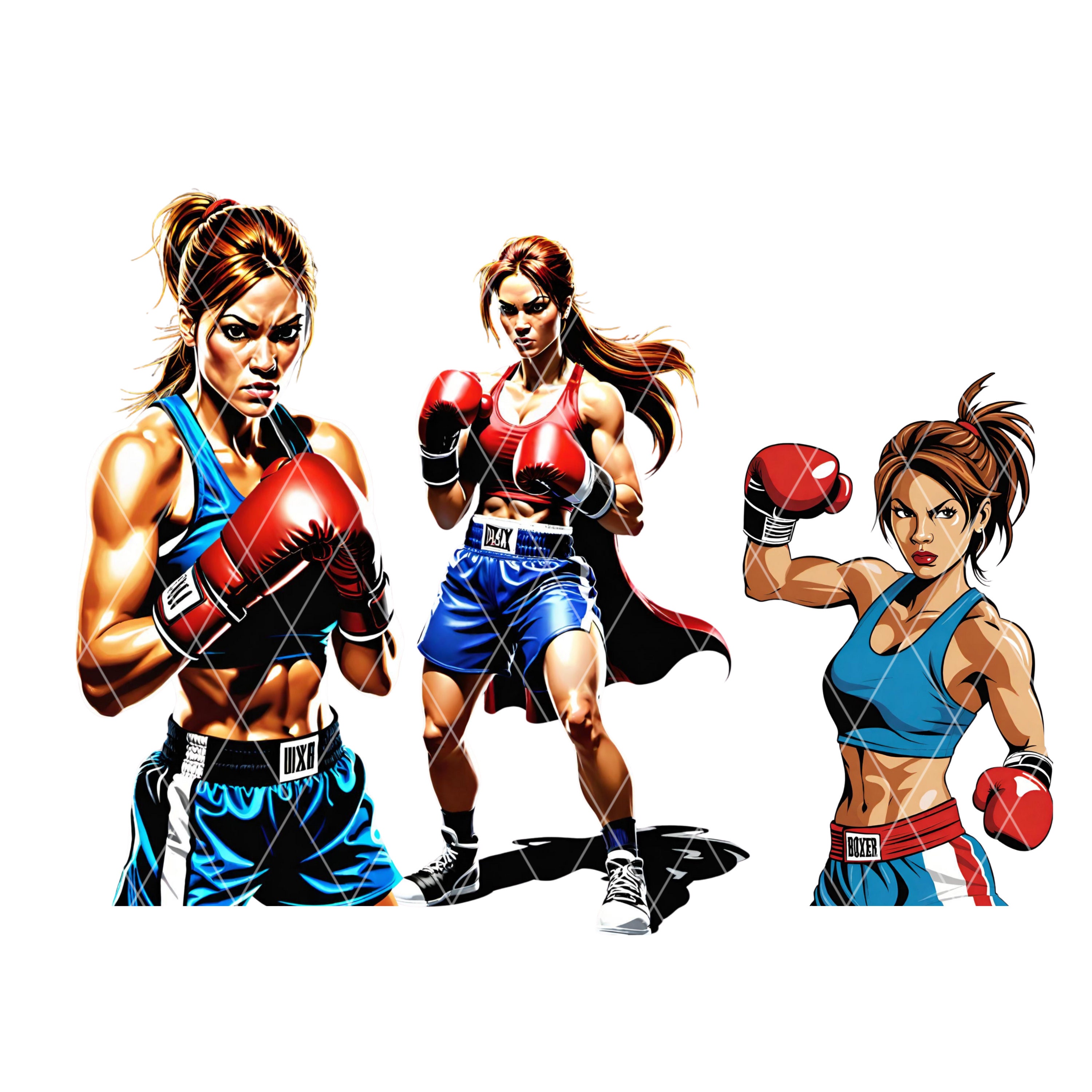 Boxing Clipart Sport Graphics Female Black Boxer Fitness Sport Match ...