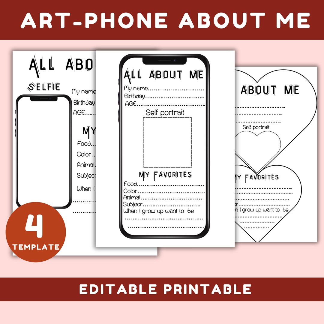 All About Me Back to School Printable Cell Phone Art and Writing ...