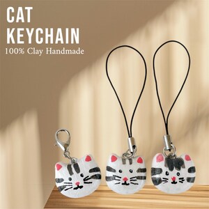 Handmade Cat Head Keychain | Cute & Portable | Gift for Cat Lovers