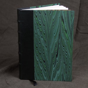 Carnet cartonné fait main, agenda, carnet de croquis, marbrure faite main, dos en cuir, papier ordinaire, A5