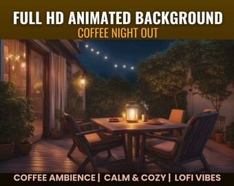Coffee Night Animated Background, Cozy Lofi Ambience (Digital Download)