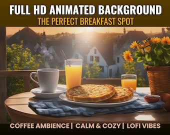 The Perfect Breakfast Spot Animated Background Videos for Vtuber, Lofi Videos, Cozy Ambience, Coffee, Twitch, Stories, Streaming, Wallpapers