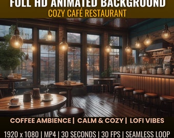 Fond animé de café cosy, ambiance de restaurant lo-fi (téléchargement numérique)