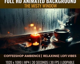 The Misty Window Animated Rain Desktop Background Videos for Vtuber, Lofi Videos, Cozy Ambience, Live Wallpaper, Zoom, Twitch Background