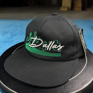 Vintage Dallas Snapback Hat – Dallas Skyline w/ Pegasus Side Hit  | Black or Navy |