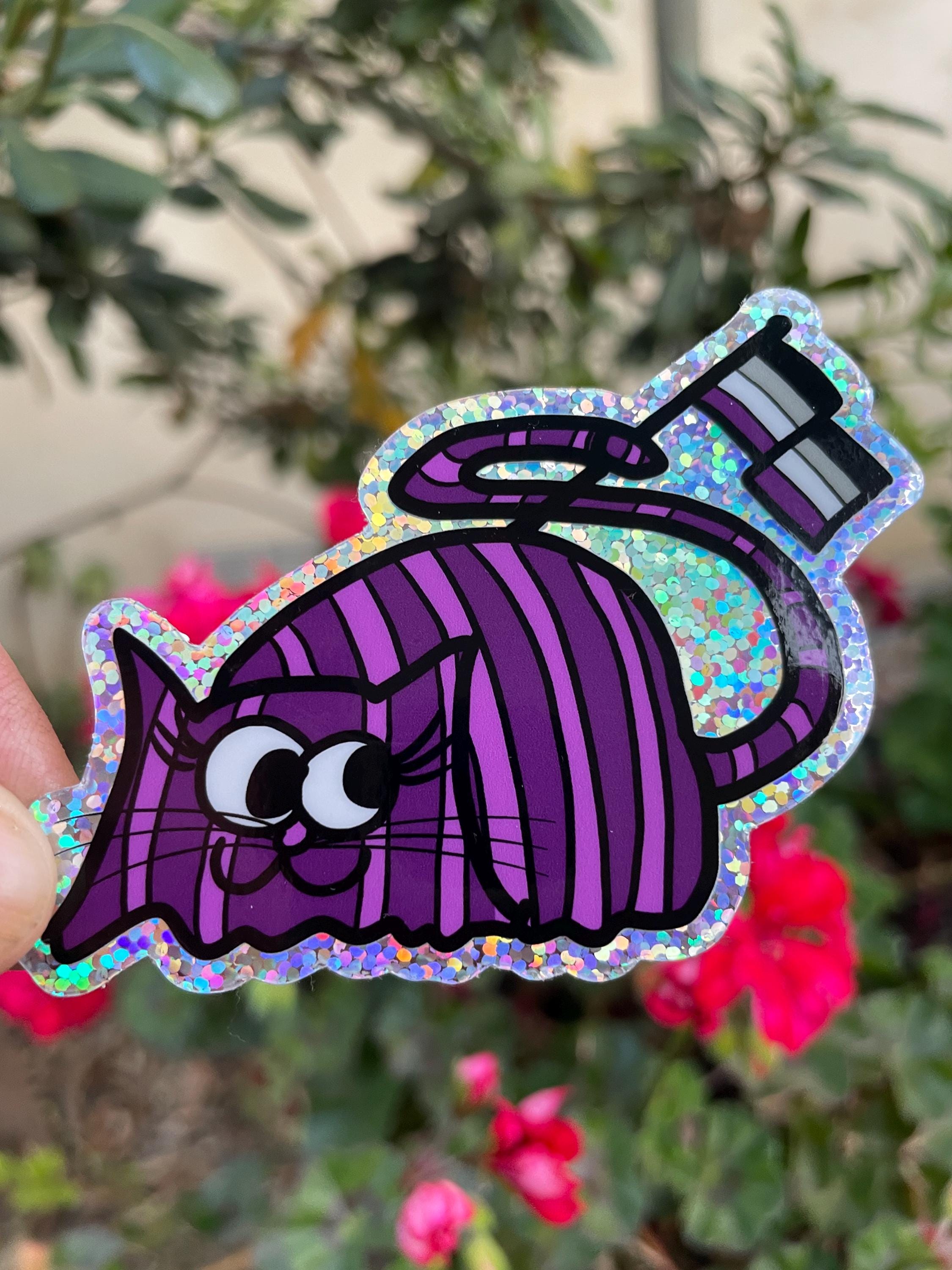 Ace/asexual Pride Flag Glitter Sticker With Chez the Cat (waterproof ...