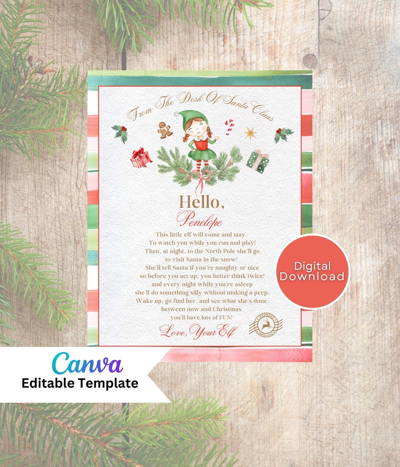 Editable Elf Arrival Letter First Time Elf Visiting Letter New Elf