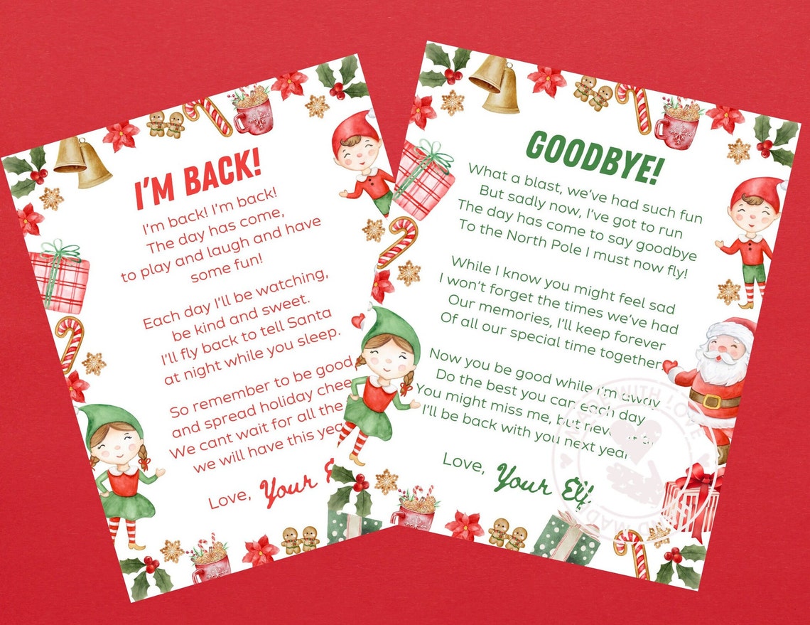 PRINTABLE Im Back Elf Arrival Letter Im Back Elf Visiting Letter New