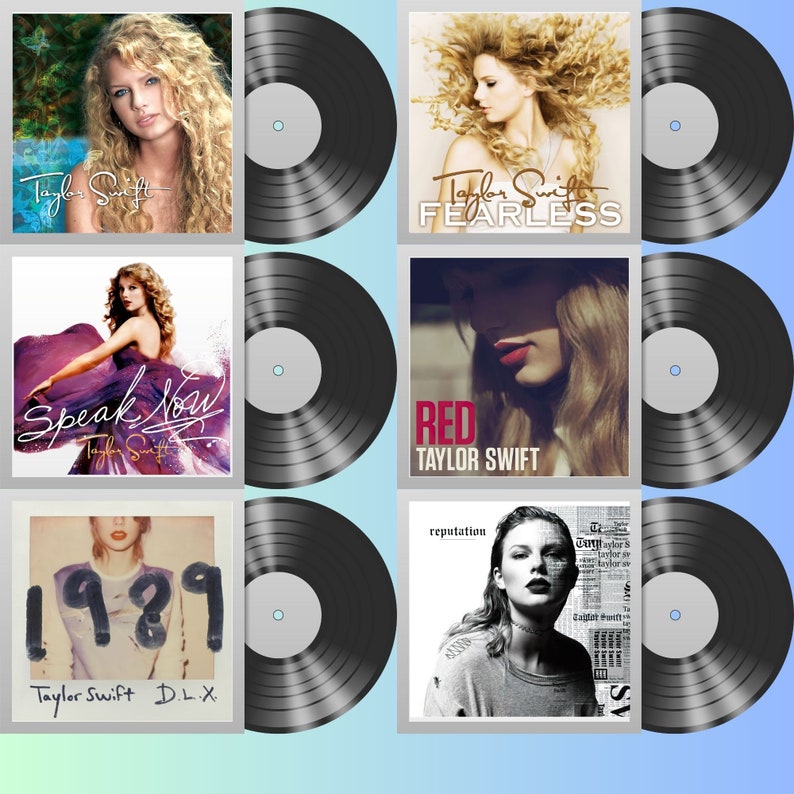 Taylor Swift Album Covers SVG and PNG Bundle, Taylor Swift Album Cover Art, Taylor Swift Vinyl ...