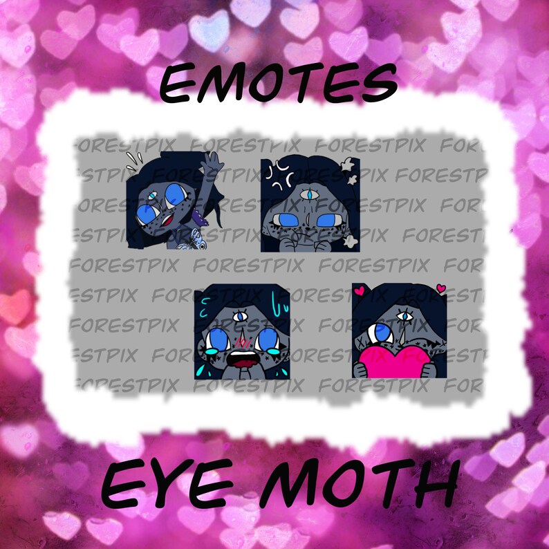 Moth Emotes Eye Moth Character Emotes - Etsy